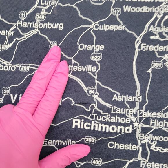 Pennsylvania City Map Shirt Large 23x27 Blue White AOP - Picture 4 of 13